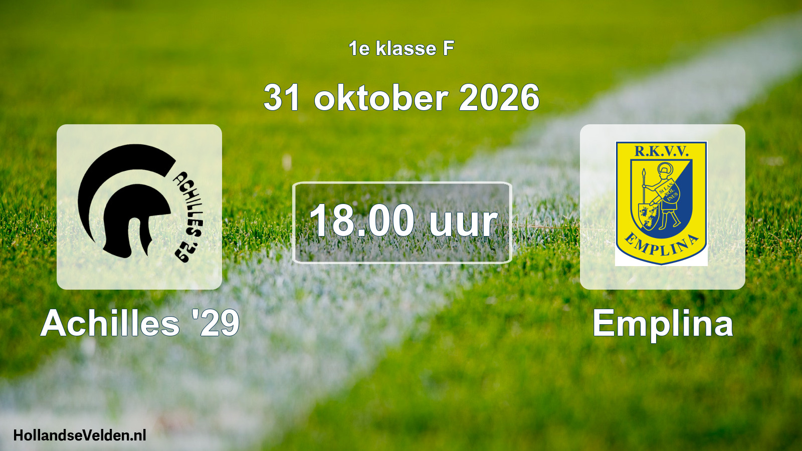 Scheduled Match: Achilles '29 - Emplina (31 October 2026)