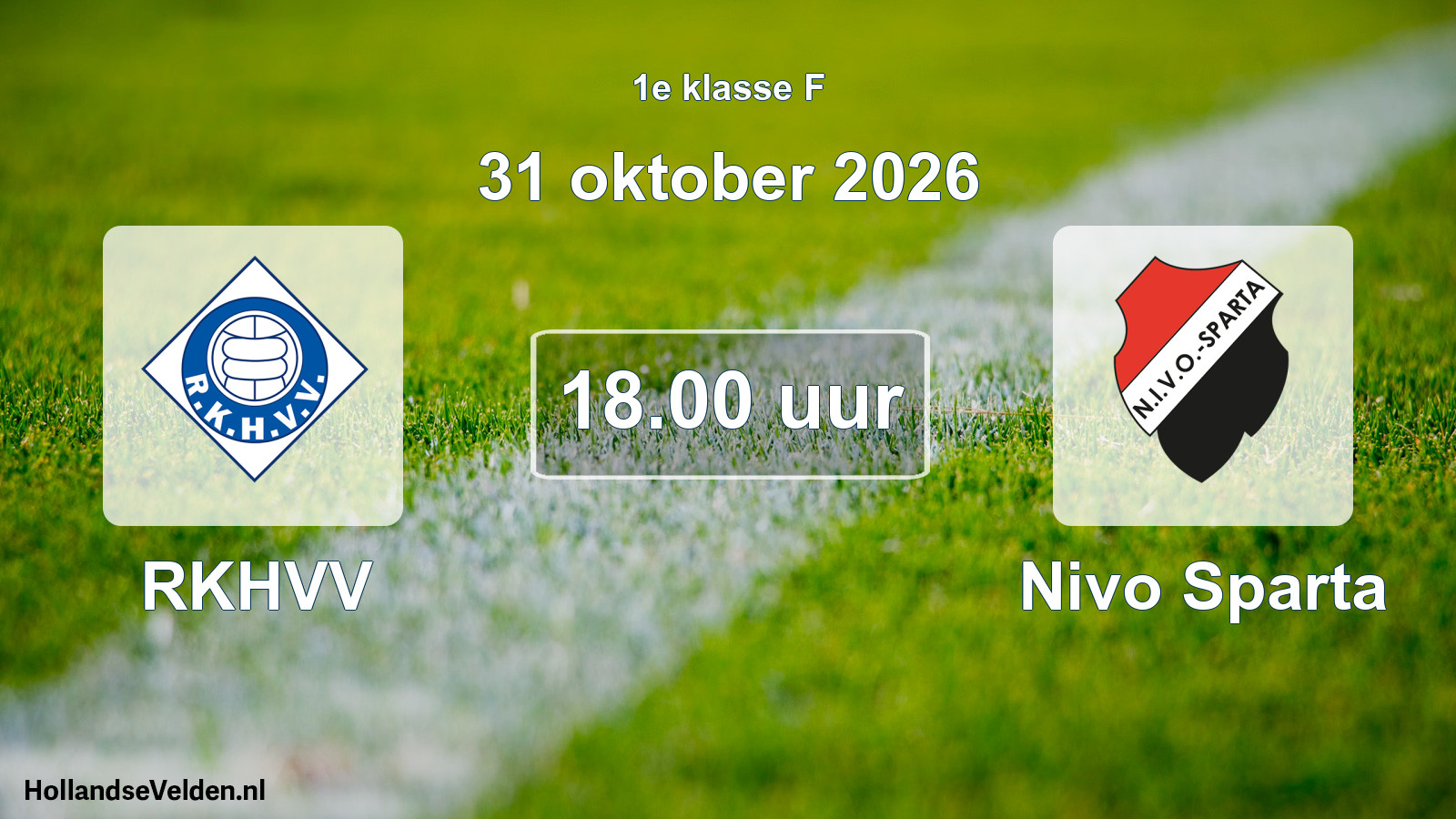 Geplande wedstrijd: RKHVV - Nivo Sparta (31 oktober 2026)