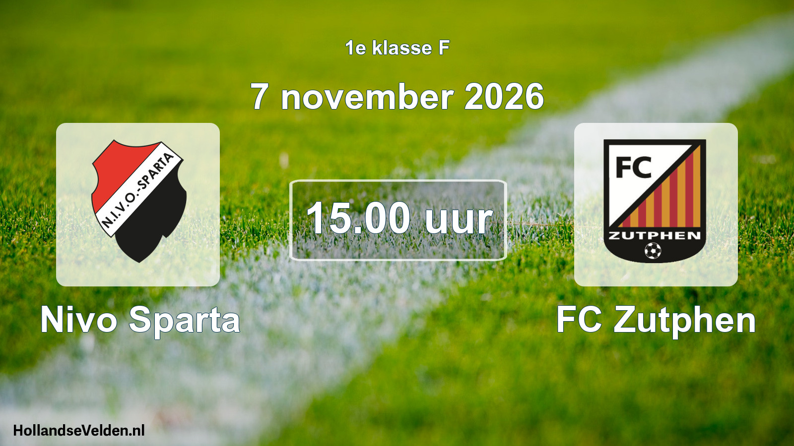 Scheduled Match: Nivo Sparta - FC Zutphen (7 November 2026)