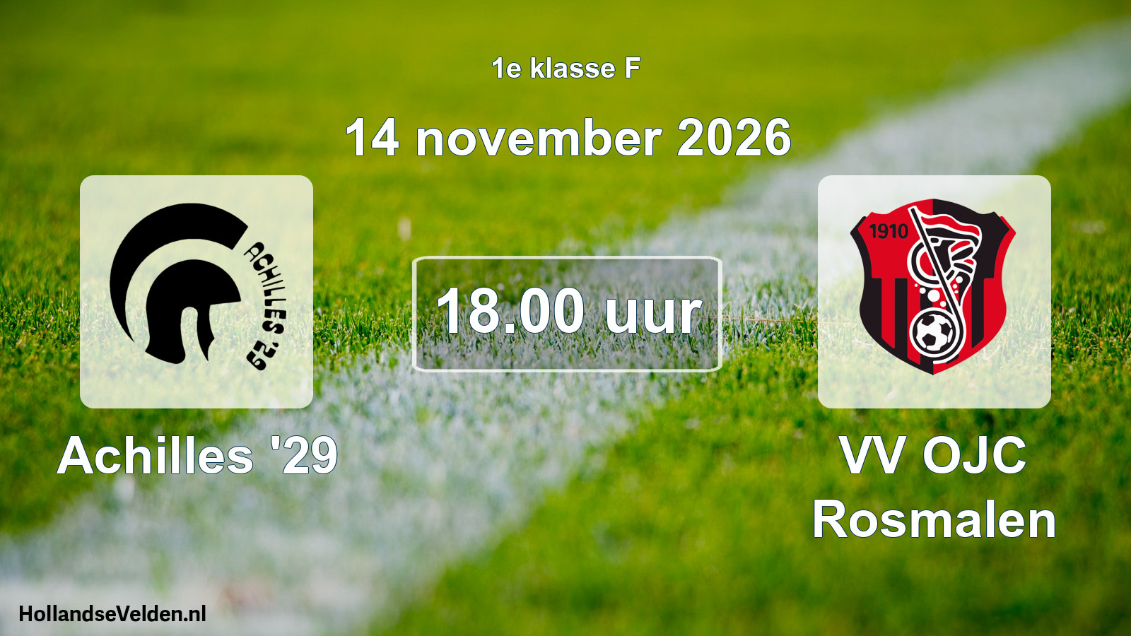Geplande wedstrijd: Achilles '29 - VV OJC Rosmalen (14 november 2026)