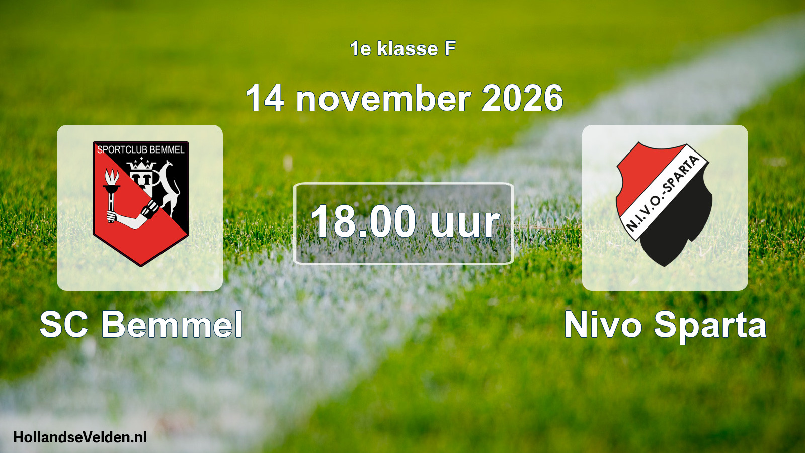 Geplande wedstrijd: SC Bemmel - Nivo Sparta (14 november 2026)