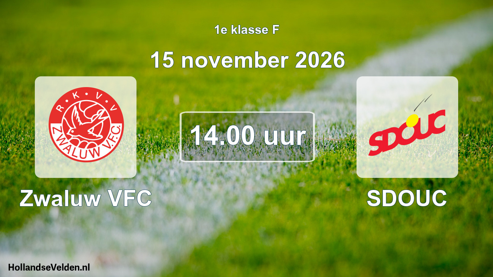 Geplande wedstrijd: Zwaluw VFC - SDOUC (15 november 2026)