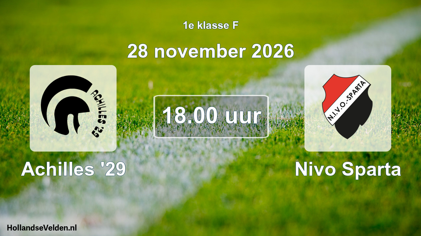 Geplande wedstrijd: Achilles '29 - Nivo Sparta (28 november 2026)