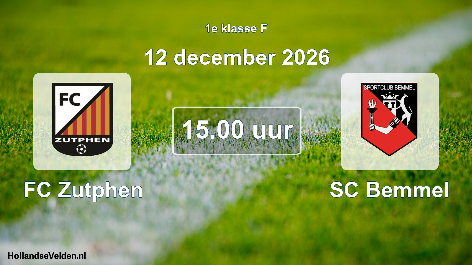 Scheduled Match: FC Zutphen - SC Bemmel (12 December 2026)