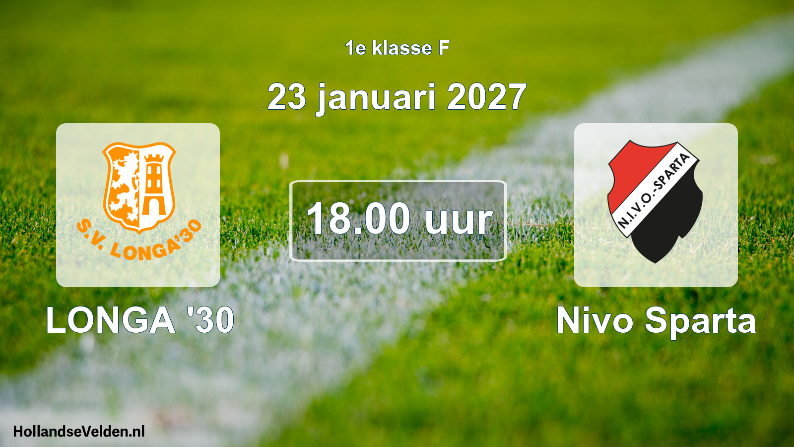 Geplande wedstrijd: LONGA '30 - Nivo Sparta (23 januari 2027)