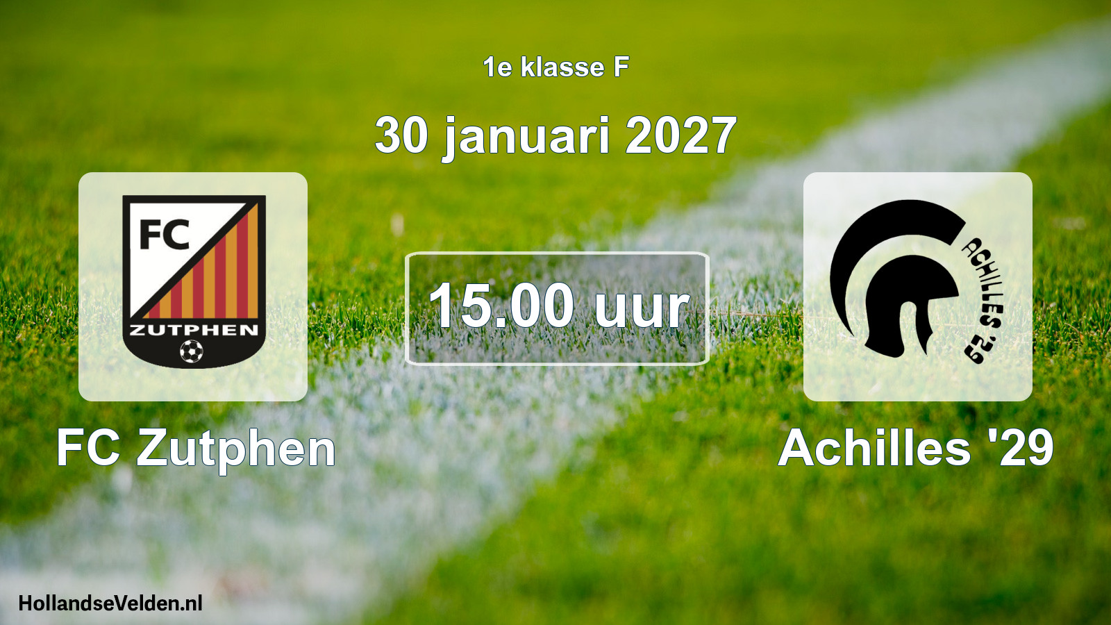 Scheduled Match: FC Zutphen - Achilles '29 (30 January 2027)