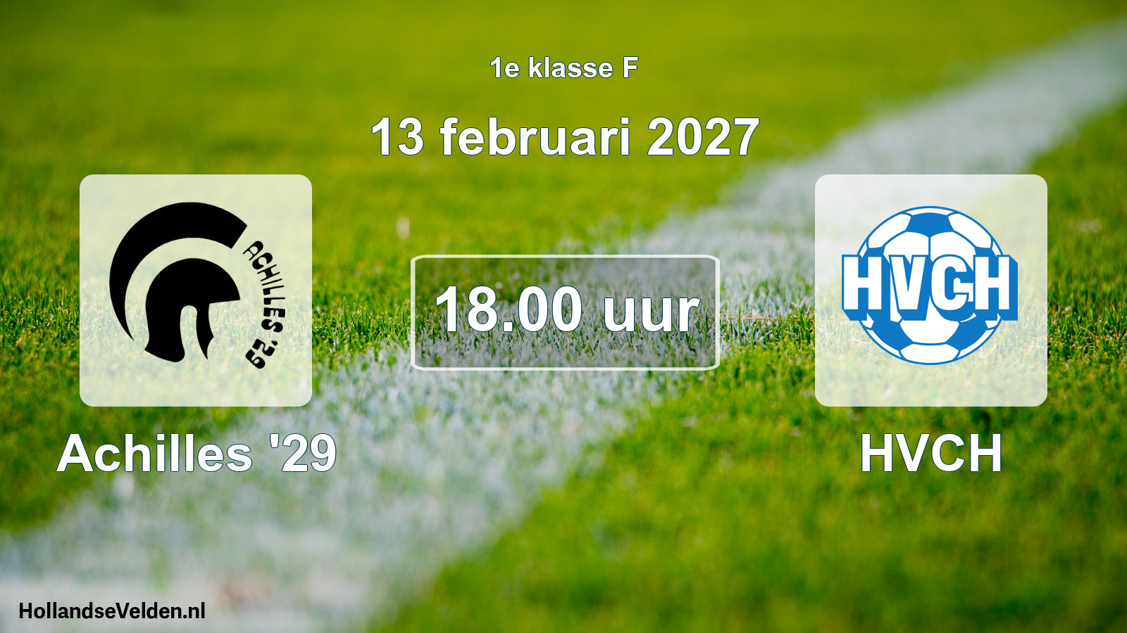 Geplande wedstrijd: Achilles '29 - HVCH (13 februari 2027)