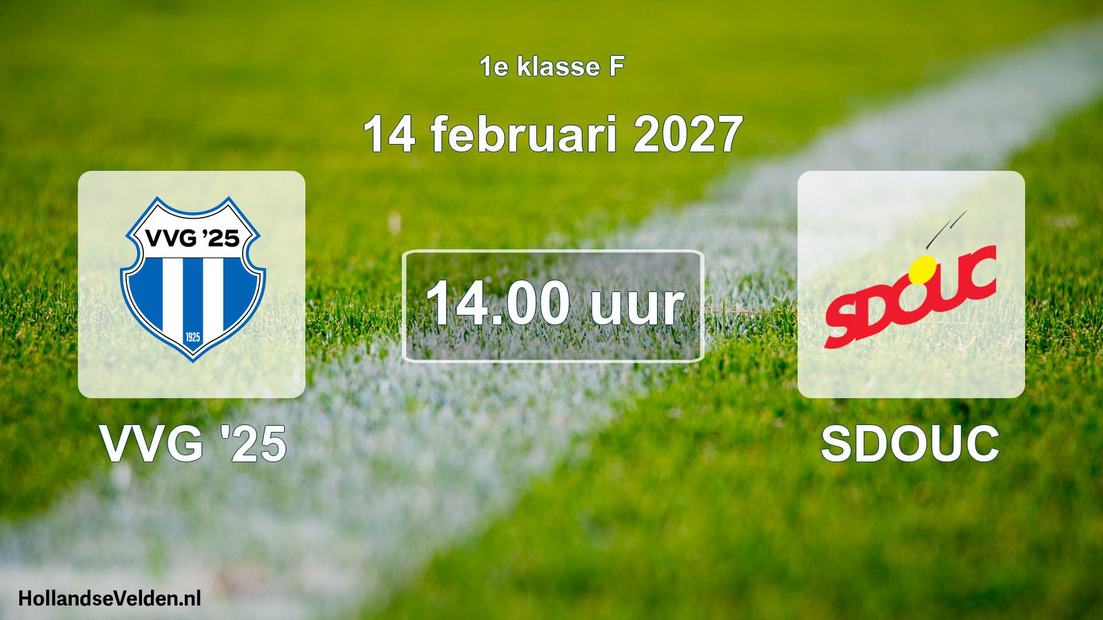 Geplande wedstrijd: VVG '25 - SDOUC (14 februari 2027)