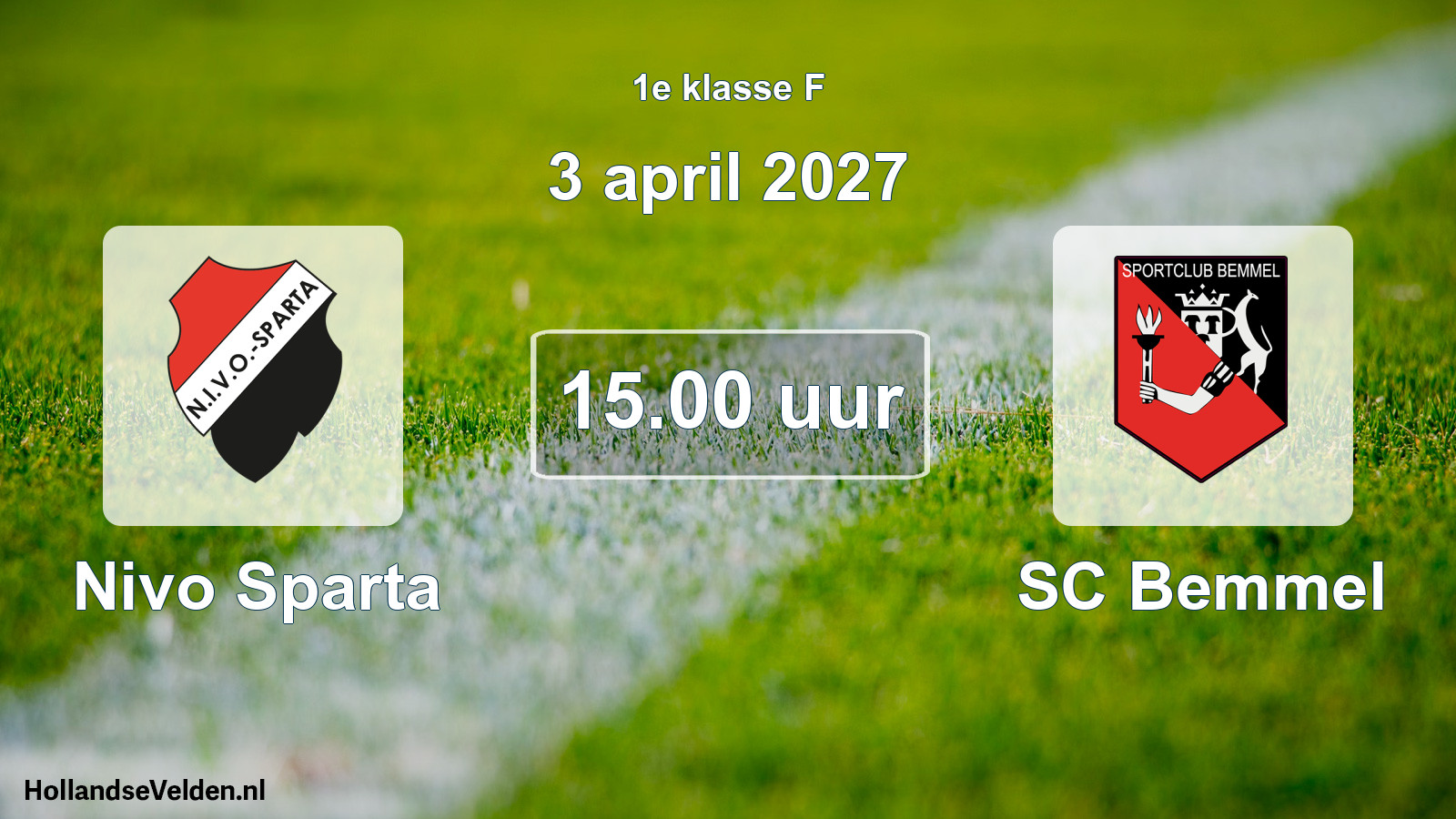 Geplande wedstrijd: Nivo Sparta - SC Bemmel (3 april 2027)
