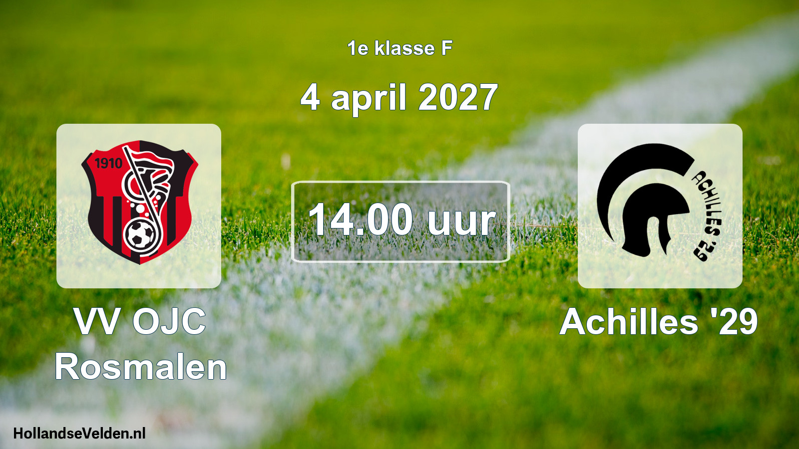 Geplande wedstrijd: VV OJC Rosmalen - Achilles '29 (4 april 2027)