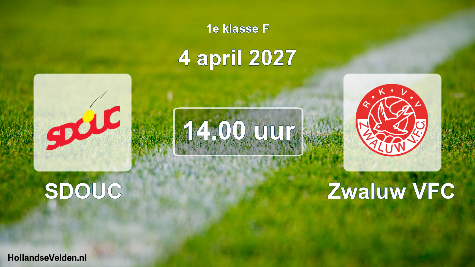 Geplande wedstrijd: SDOUC - Zwaluw VFC (4 april 2027)