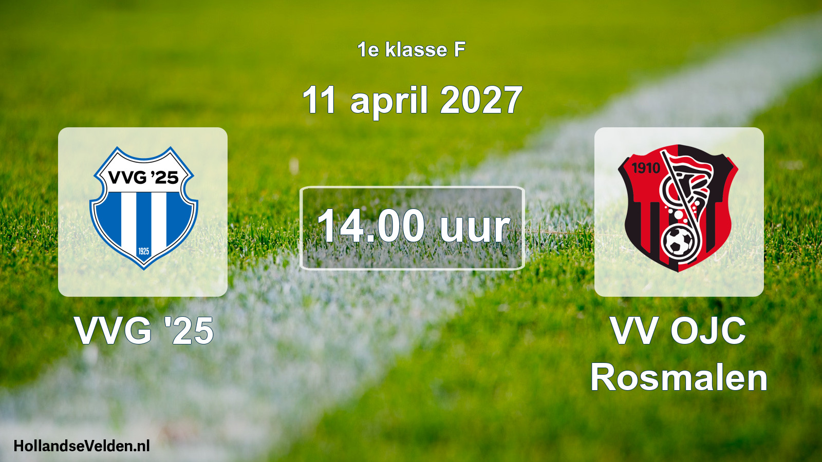 Geplande wedstrijd: VVG '25 - VV OJC Rosmalen (11 april 2027)