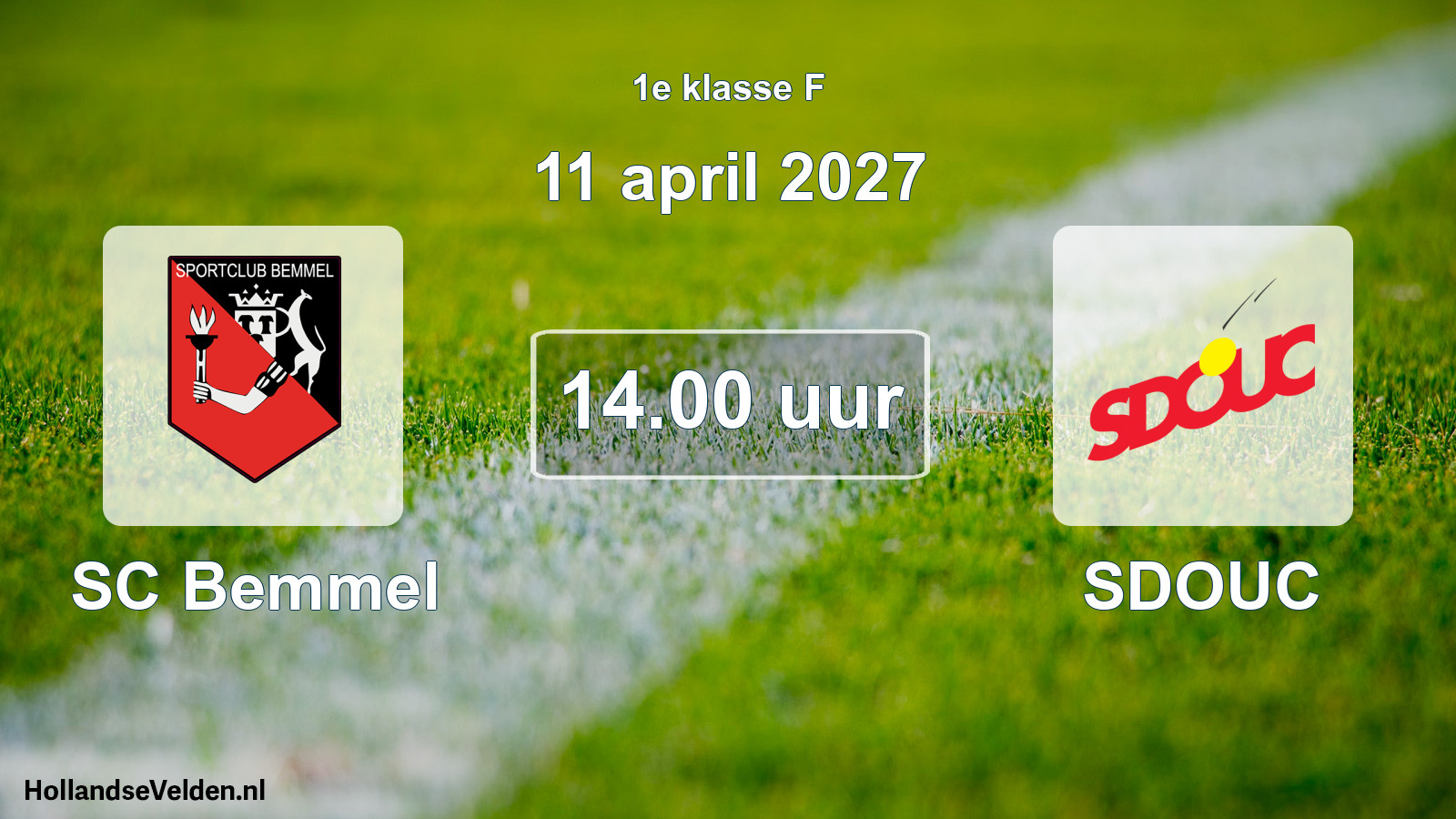 Scheduled Match: SC Bemmel - SDOUC (11 April 2027)