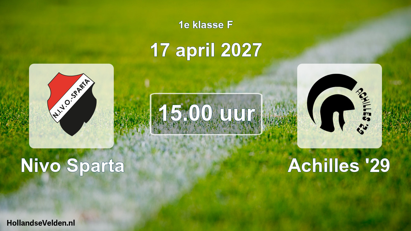 Geplande wedstrijd: Nivo Sparta - Achilles '29 (17 april 2027)