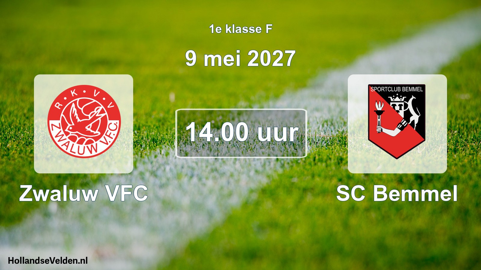 Scheduled Match: Zwaluw VFC - SC Bemmel (9 May 2027)