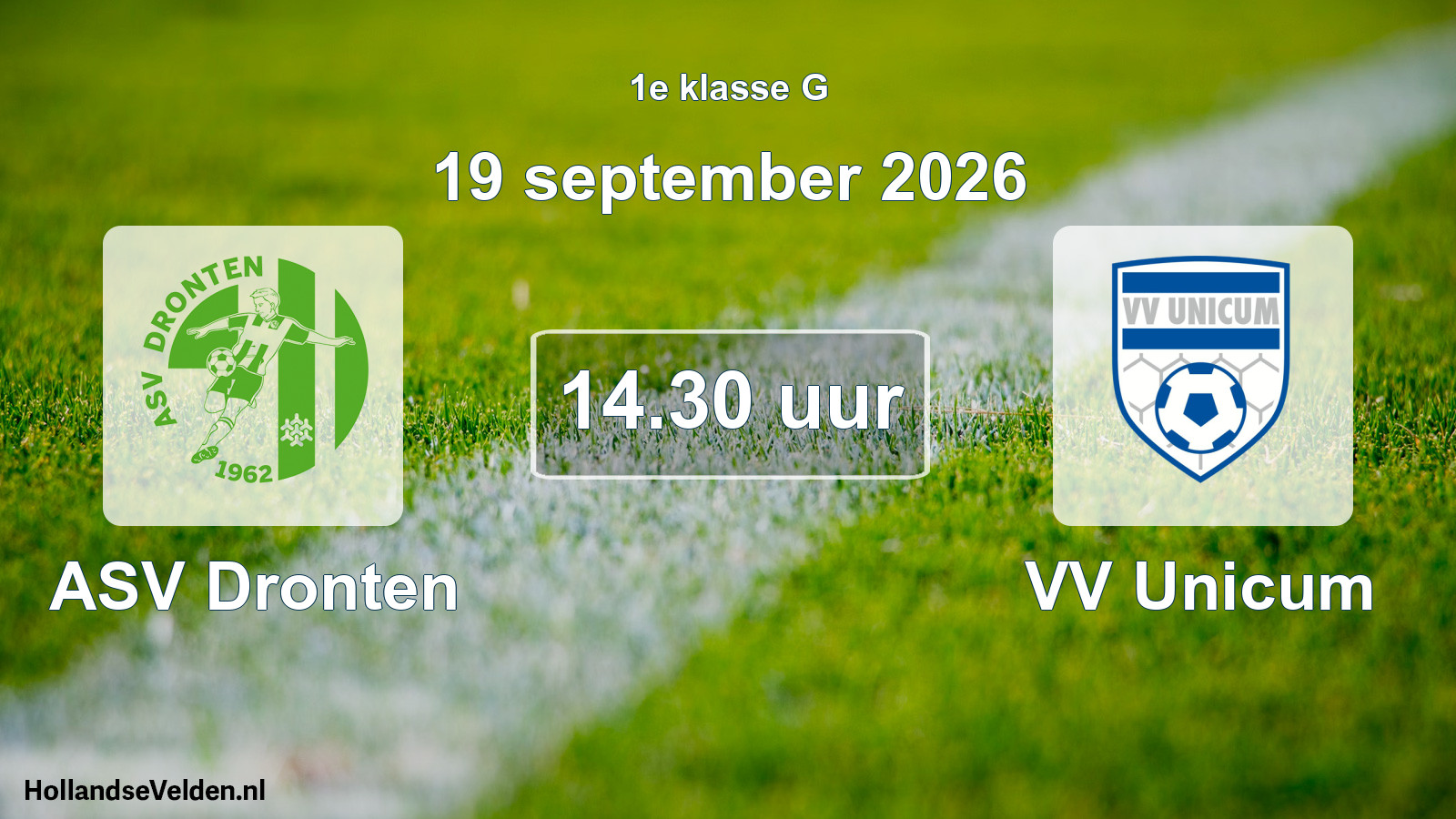 Geplande wedstrijd: ASV Dronten - VV Unicum (19 september 2026)