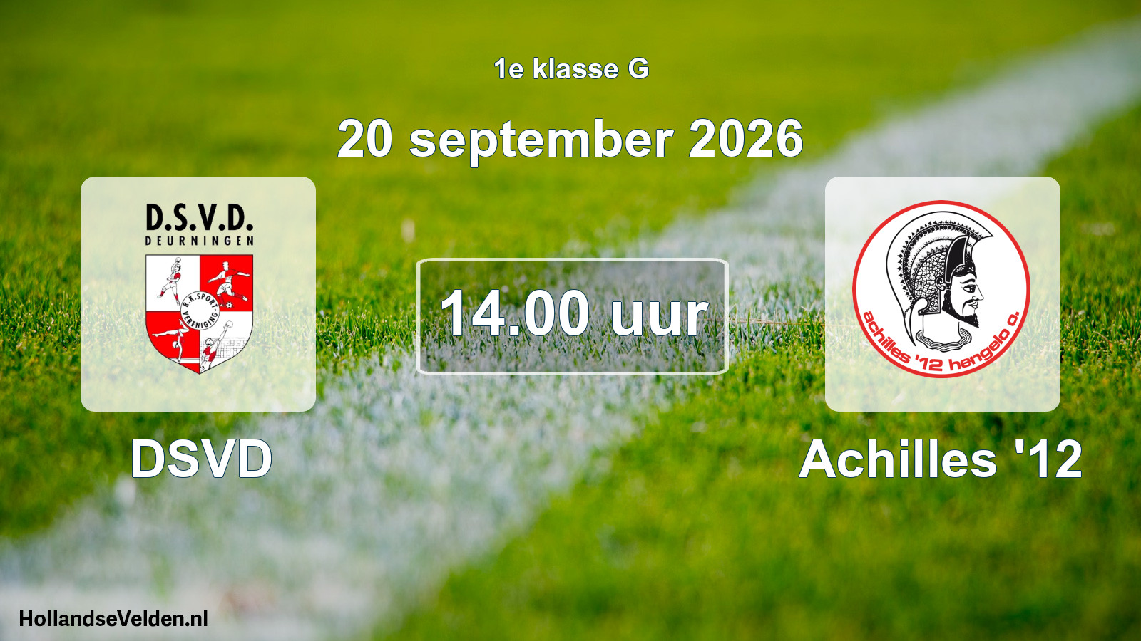 Scheduled Match: DSVD - Achilles '12 (20 September 2026)