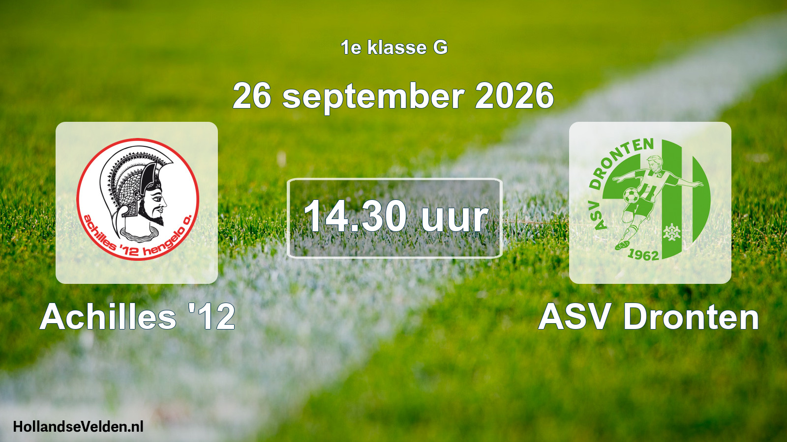 Geplande wedstrijd: Achilles '12 - ASV Dronten (26 september 2026)