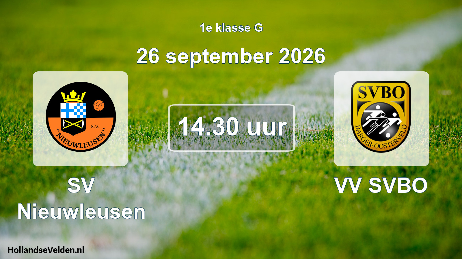 Geplande wedstrijd: SV Nieuwleusen - VV SVBO (26 september 2026)
