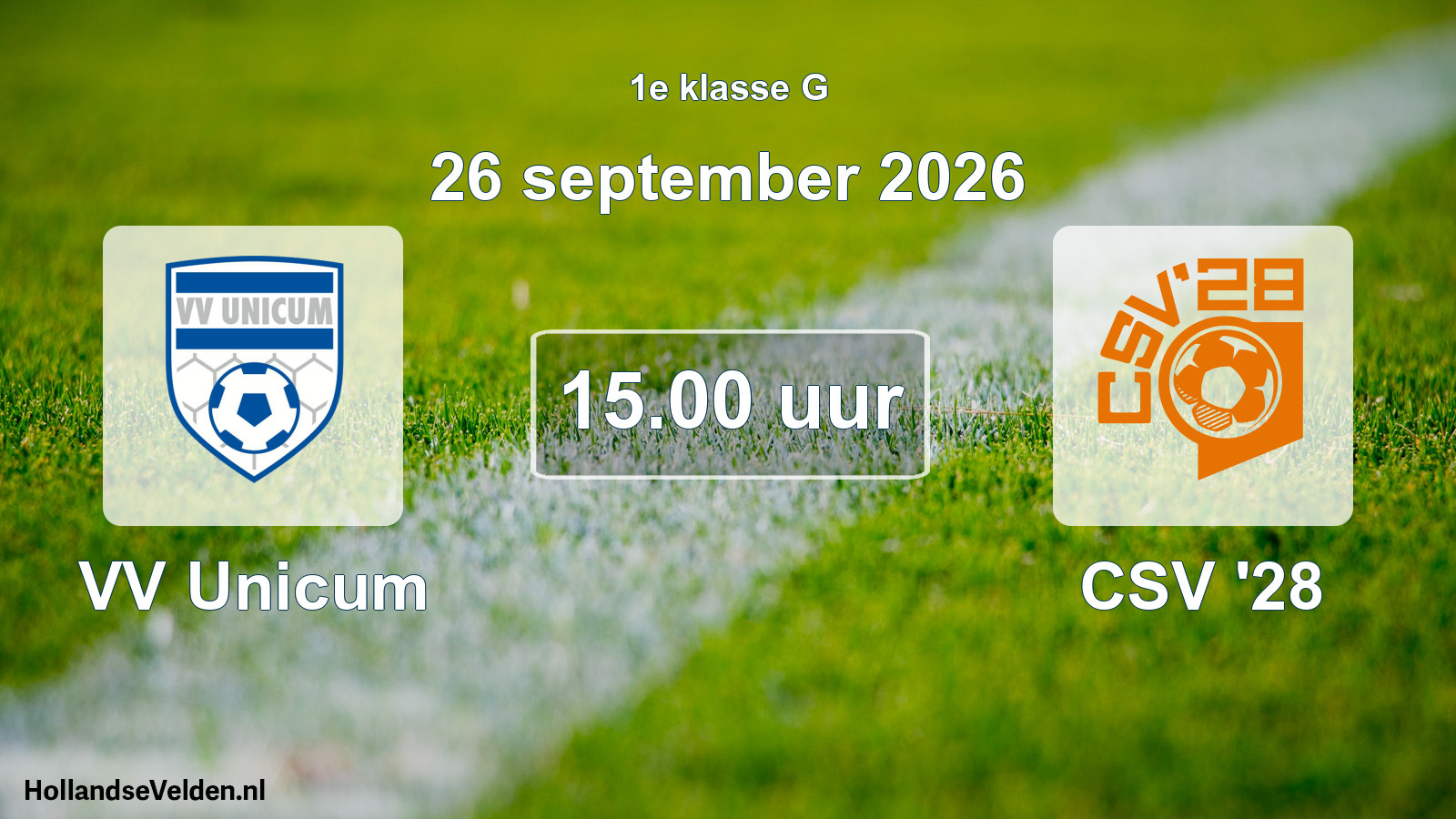 Scheduled Match: VV Unicum - CSV '28 (26 September 2026)
