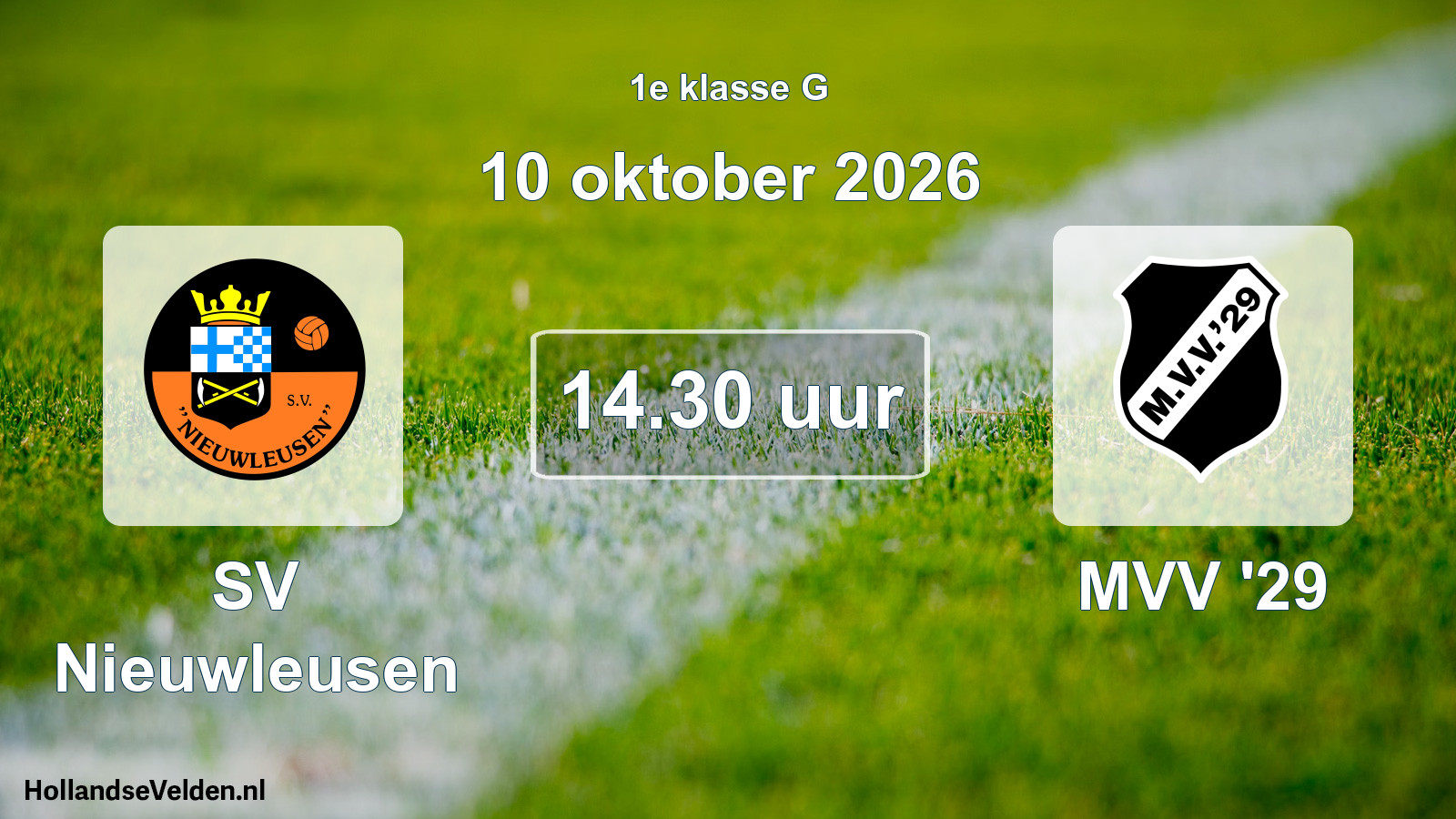 Geplande wedstrijd: SV Nieuwleusen - MVV '29 (10 oktober 2026)