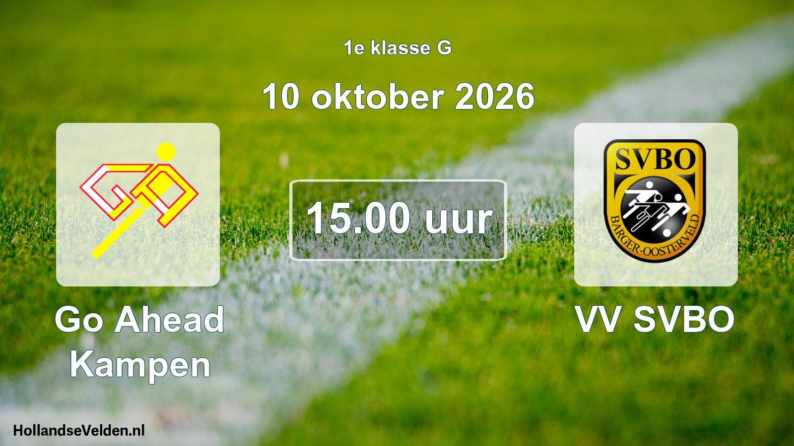 Scheduled Match: Go Ahead Kampen - VV SVBO (10 October 2026)