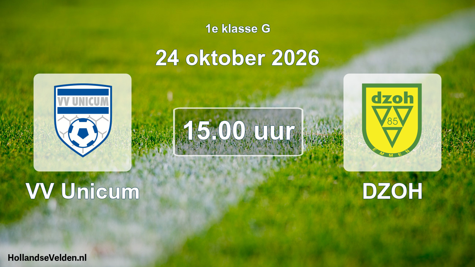 Geplande wedstrijd: VV Unicum - DZOH (24 oktober 2026)