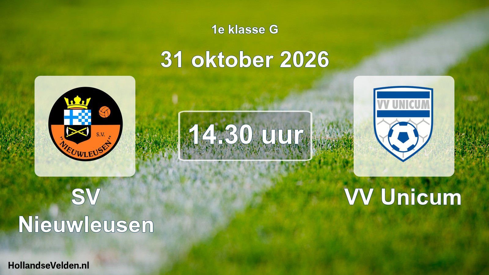 Geplande wedstrijd: SV Nieuwleusen - VV Unicum (31 oktober 2026)