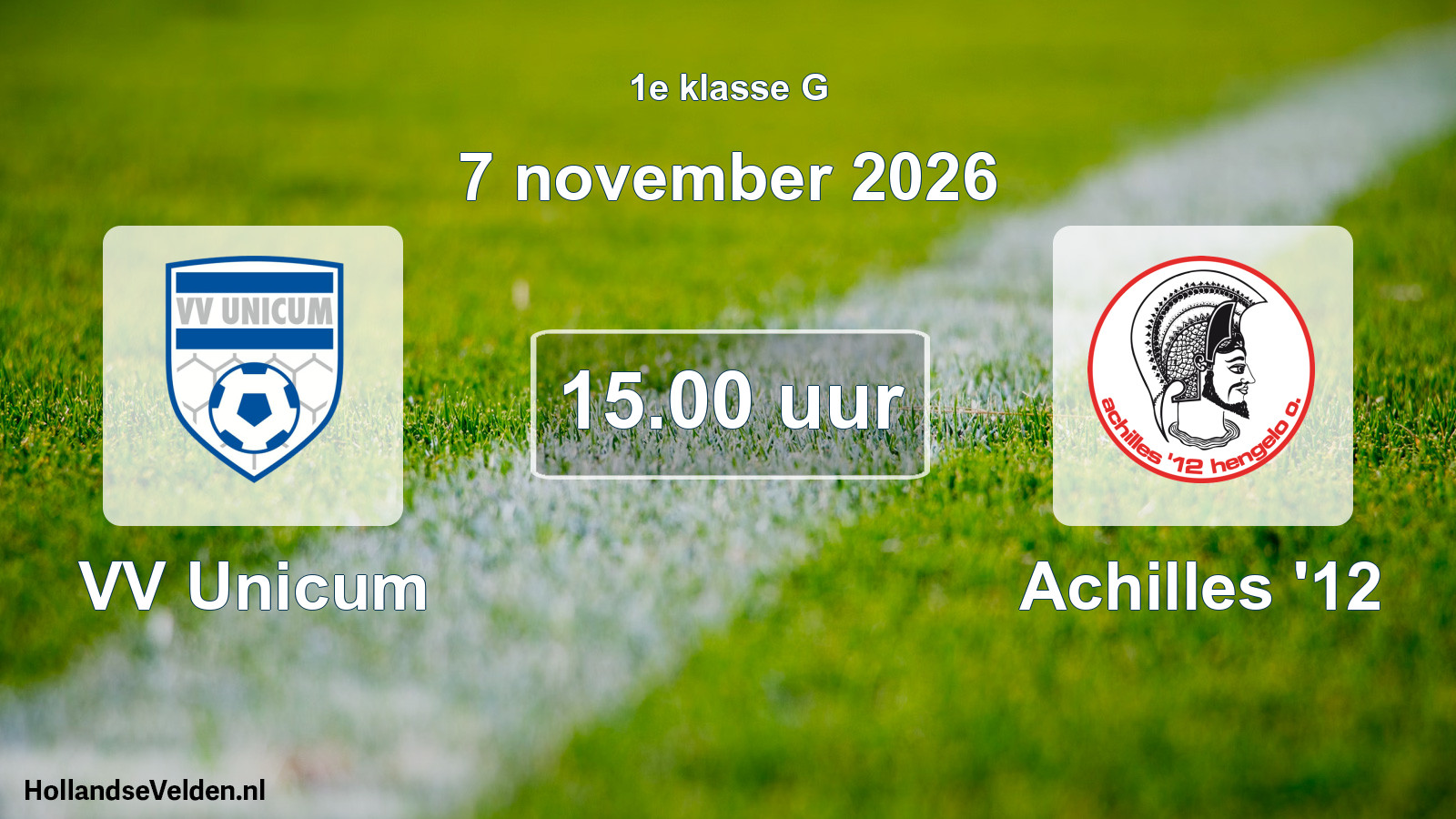 Geplande wedstrijd: VV Unicum - Achilles '12 (7 november 2026)