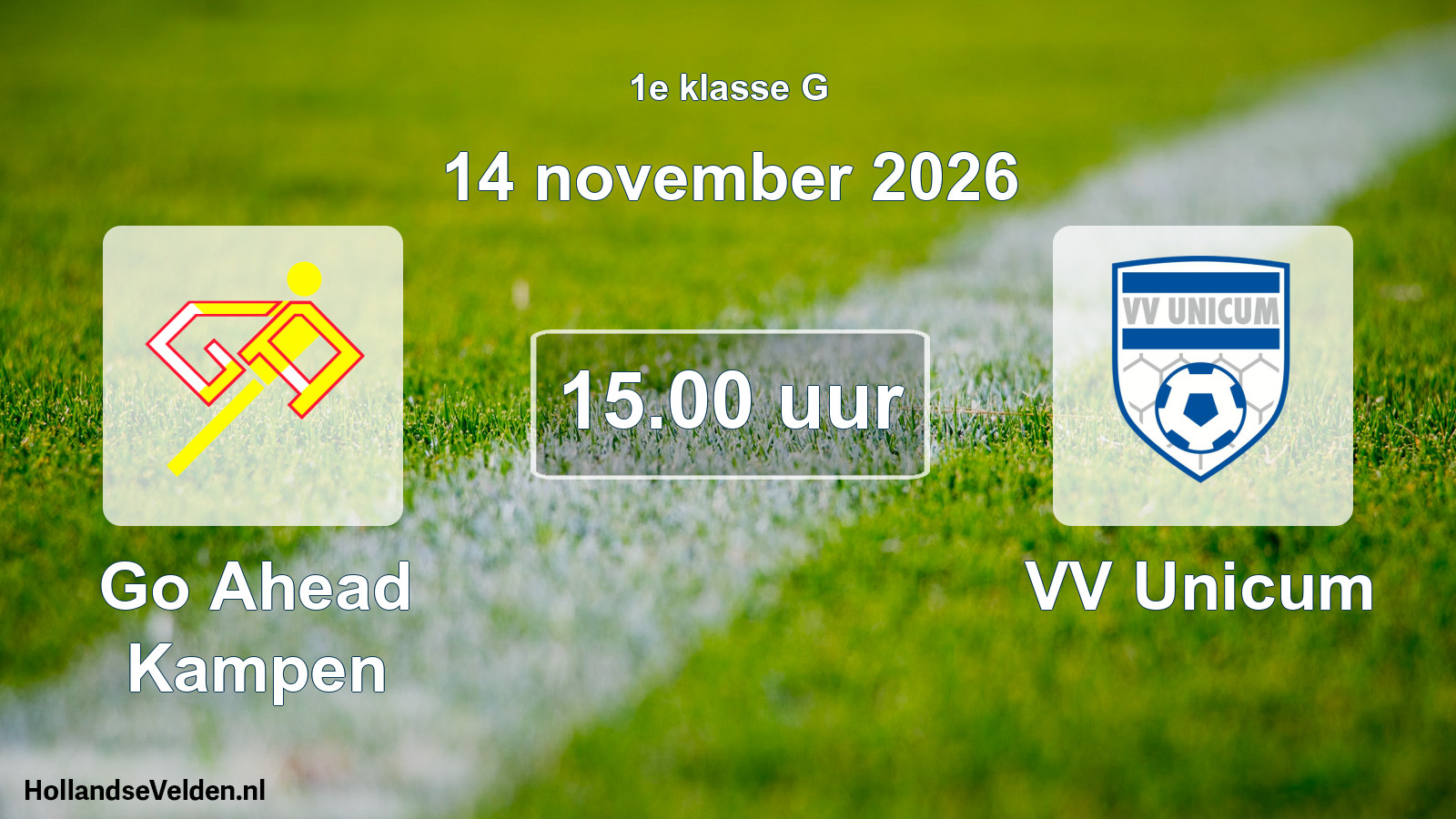 Scheduled Match: Go Ahead Kampen - VV Unicum (14 November 2026)