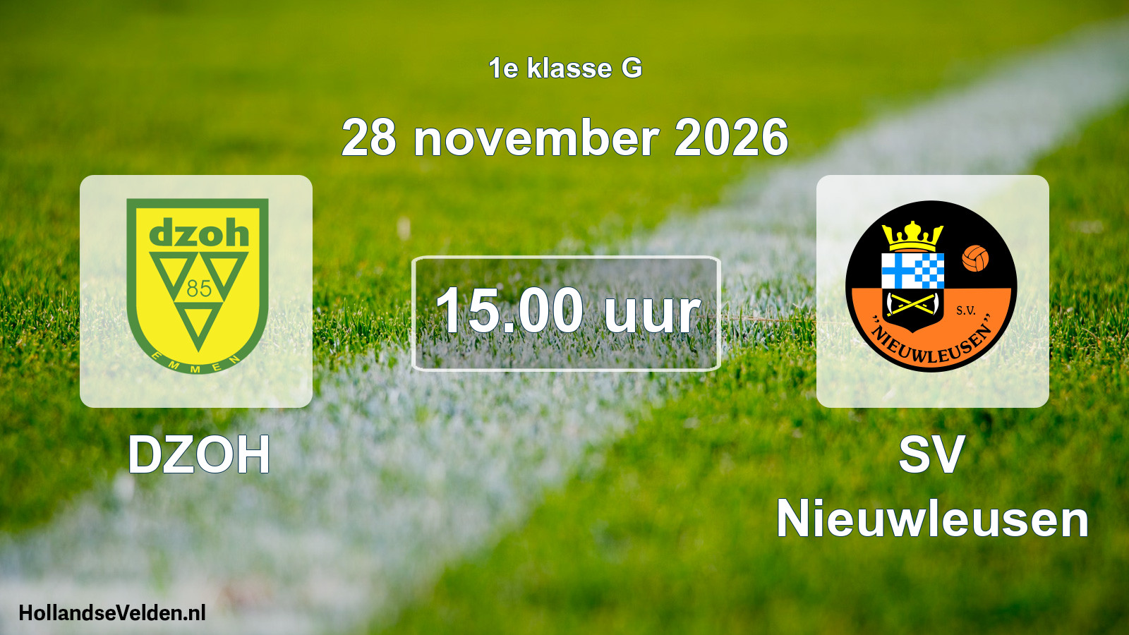 Geplande wedstrijd: DZOH - SV Nieuwleusen (28 november 2026)