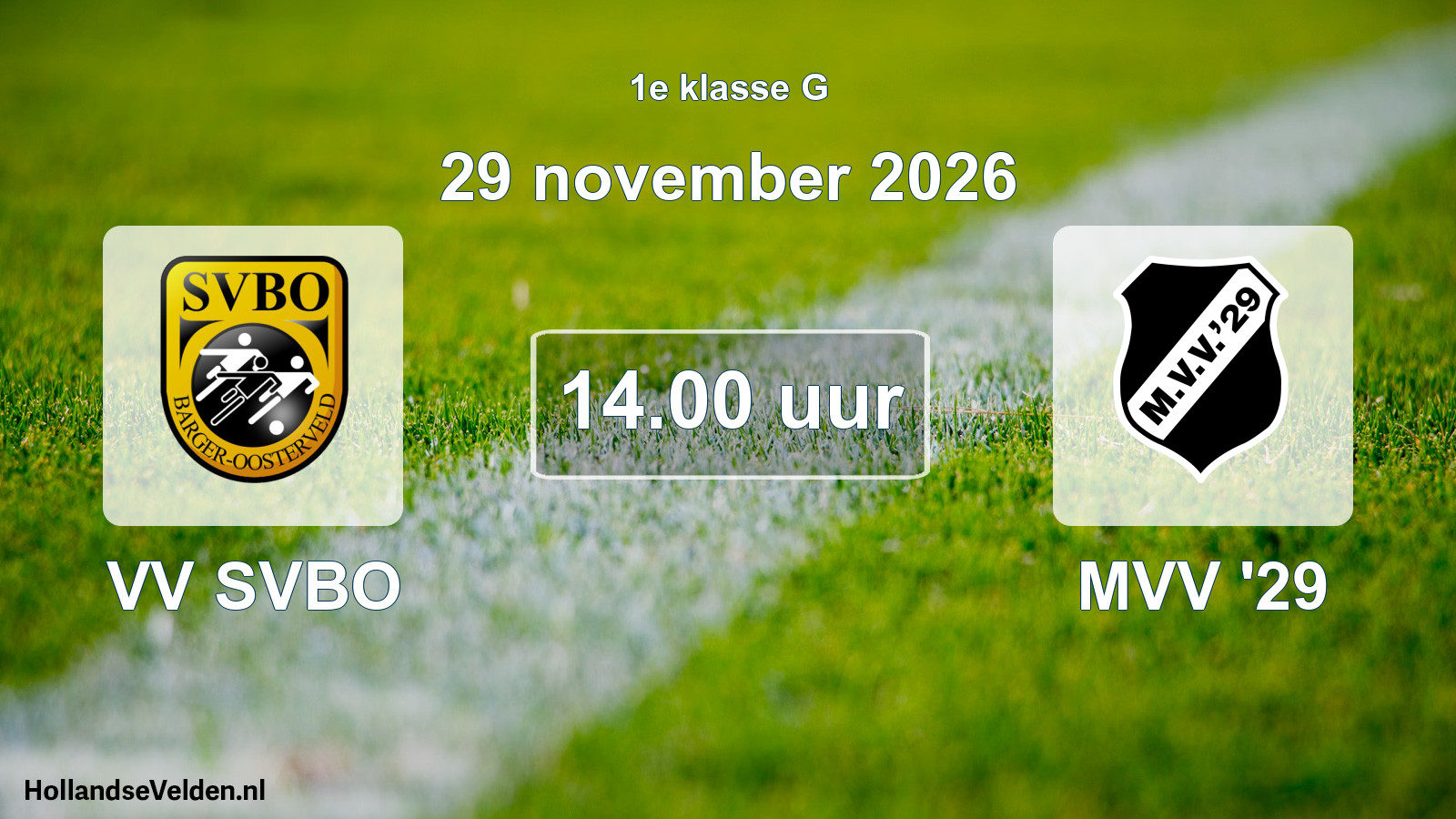 Scheduled Match: VV SVBO - MVV '29 (29 November 2026)