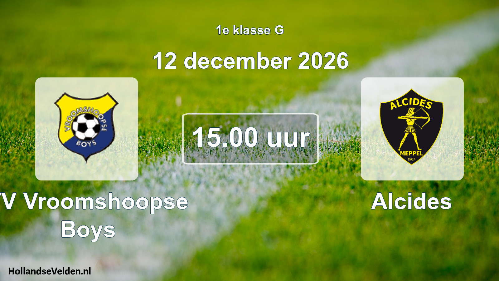 Geplande wedstrijd: VV Vroomshoopse Boys - Alcides (12 december 2026)