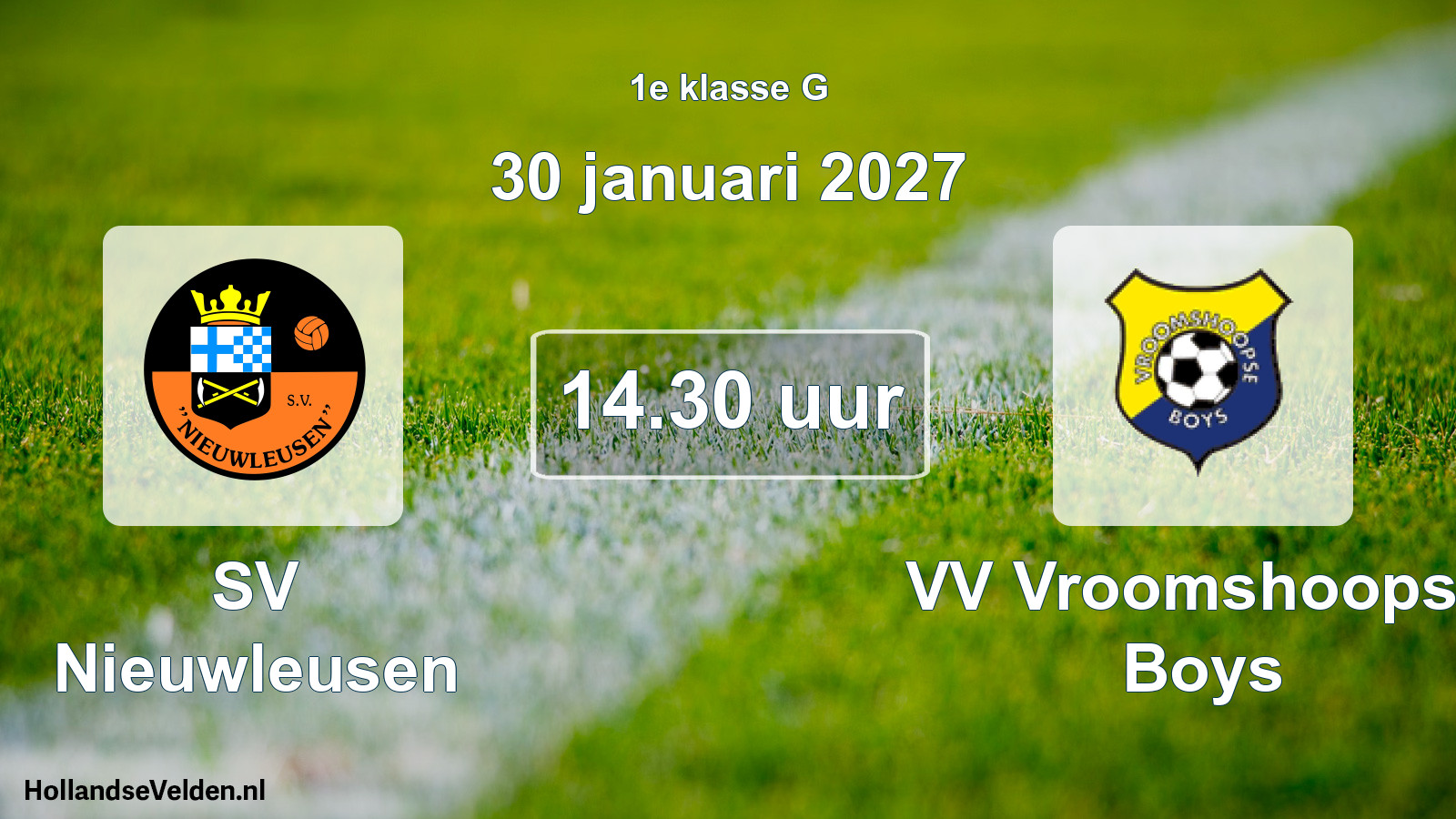 Geplande wedstrijd: SV Nieuwleusen - VV Vroomshoopse Boys (30 januari 2027)