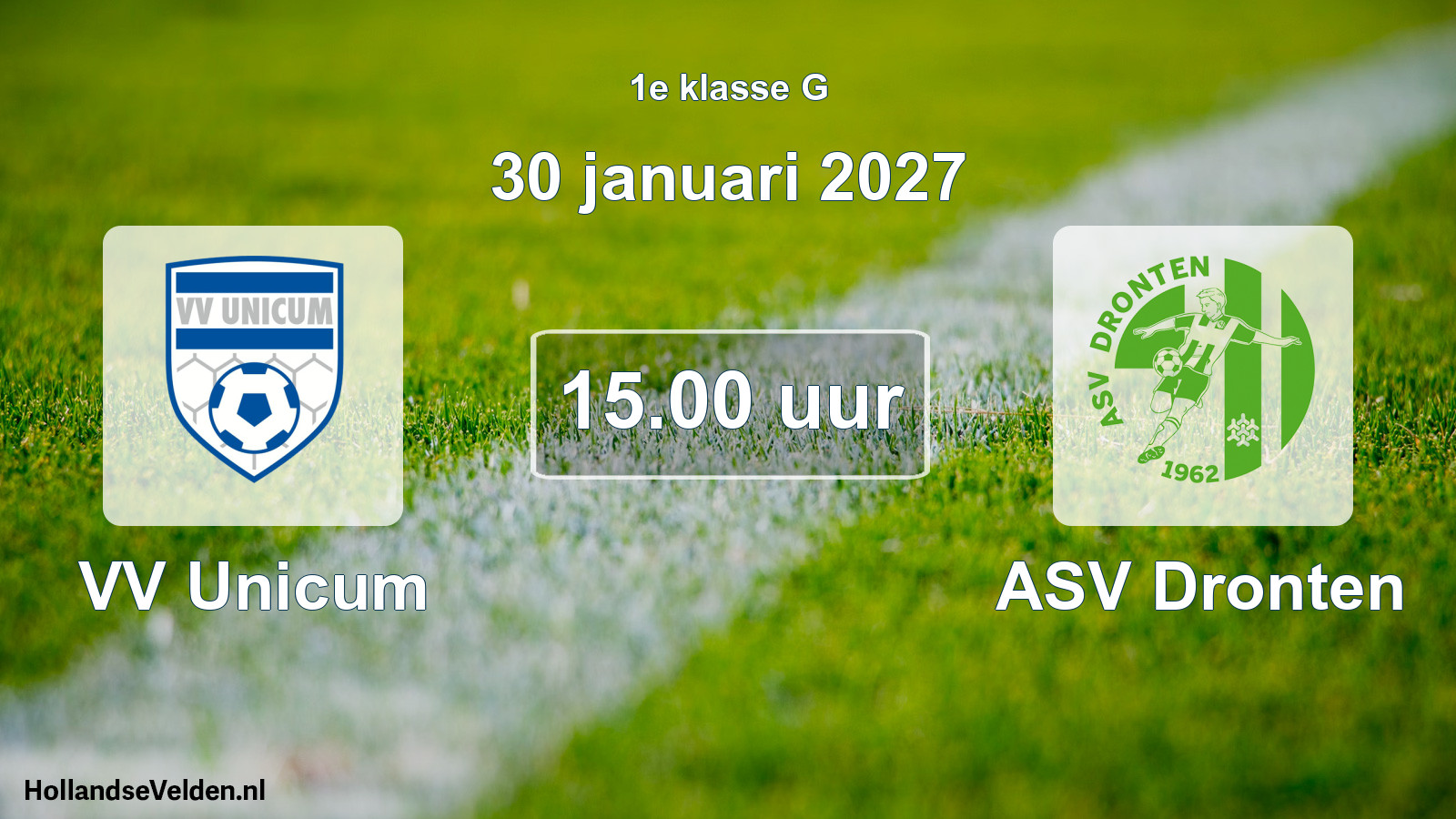 Scheduled Match: VV Unicum - ASV Dronten (30 January 2027)