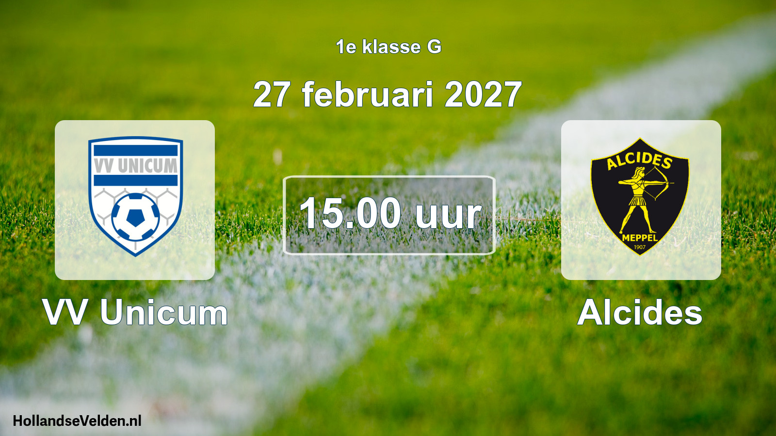 Geplande wedstrijd: VV Unicum - Alcides (27 februari 2027)