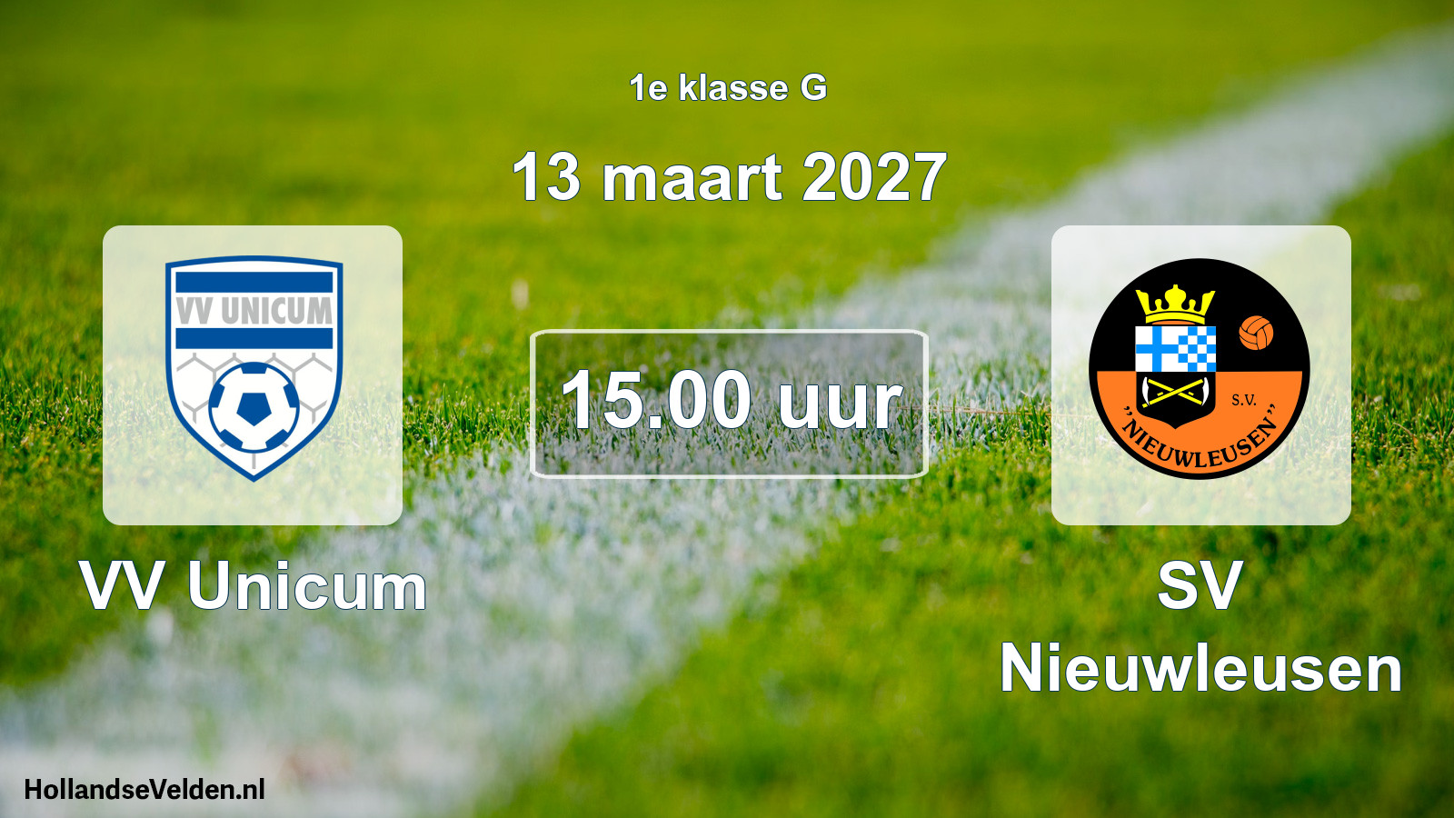 Geplande wedstrijd: VV Unicum - SV Nieuwleusen (13 maart 2027)