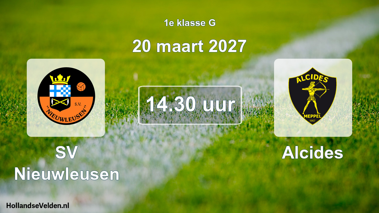 Geplande wedstrijd: SV Nieuwleusen - Alcides (20 maart 2027)