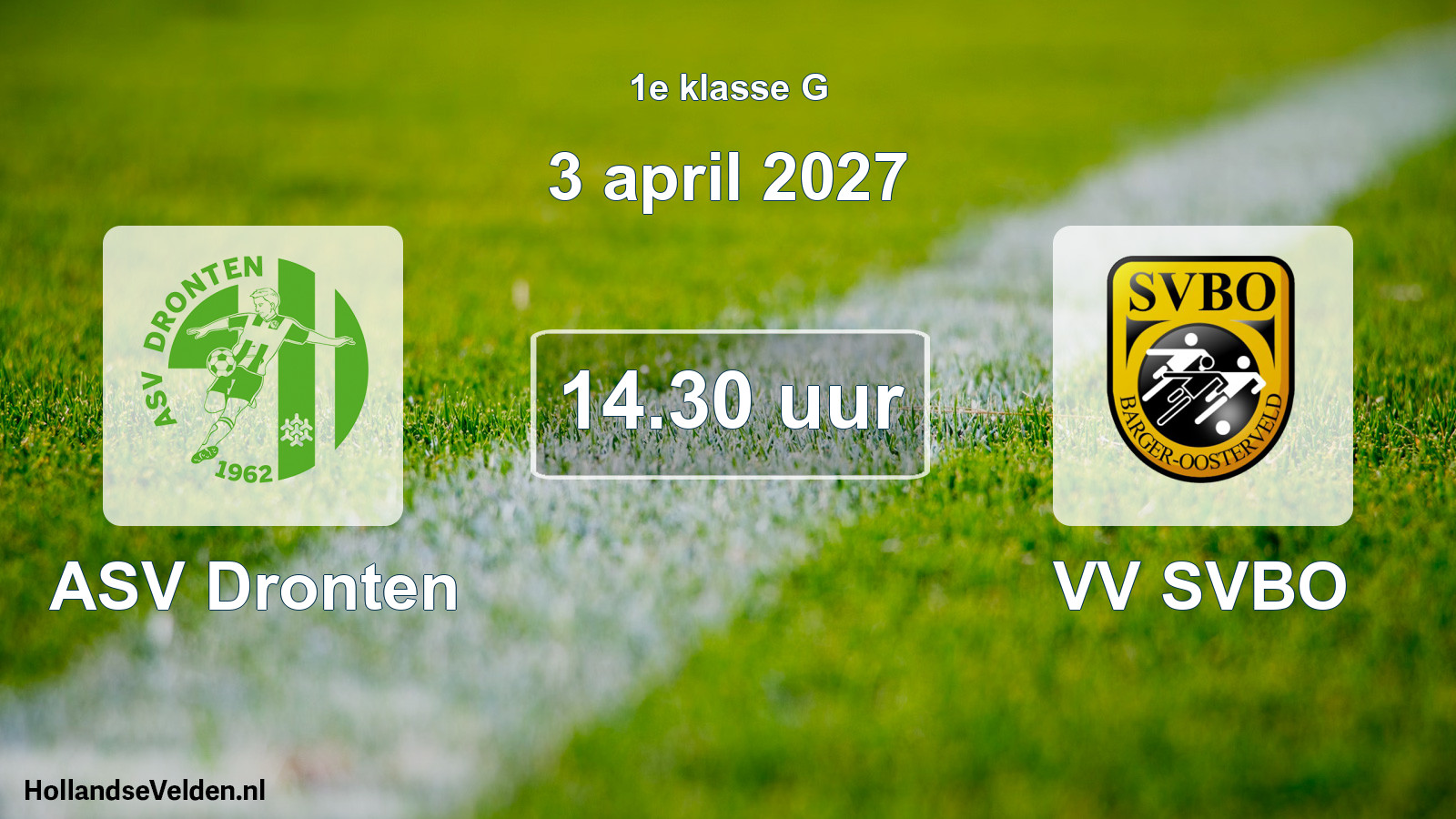 Scheduled Match: ASV Dronten - VV SVBO (3 April 2027)