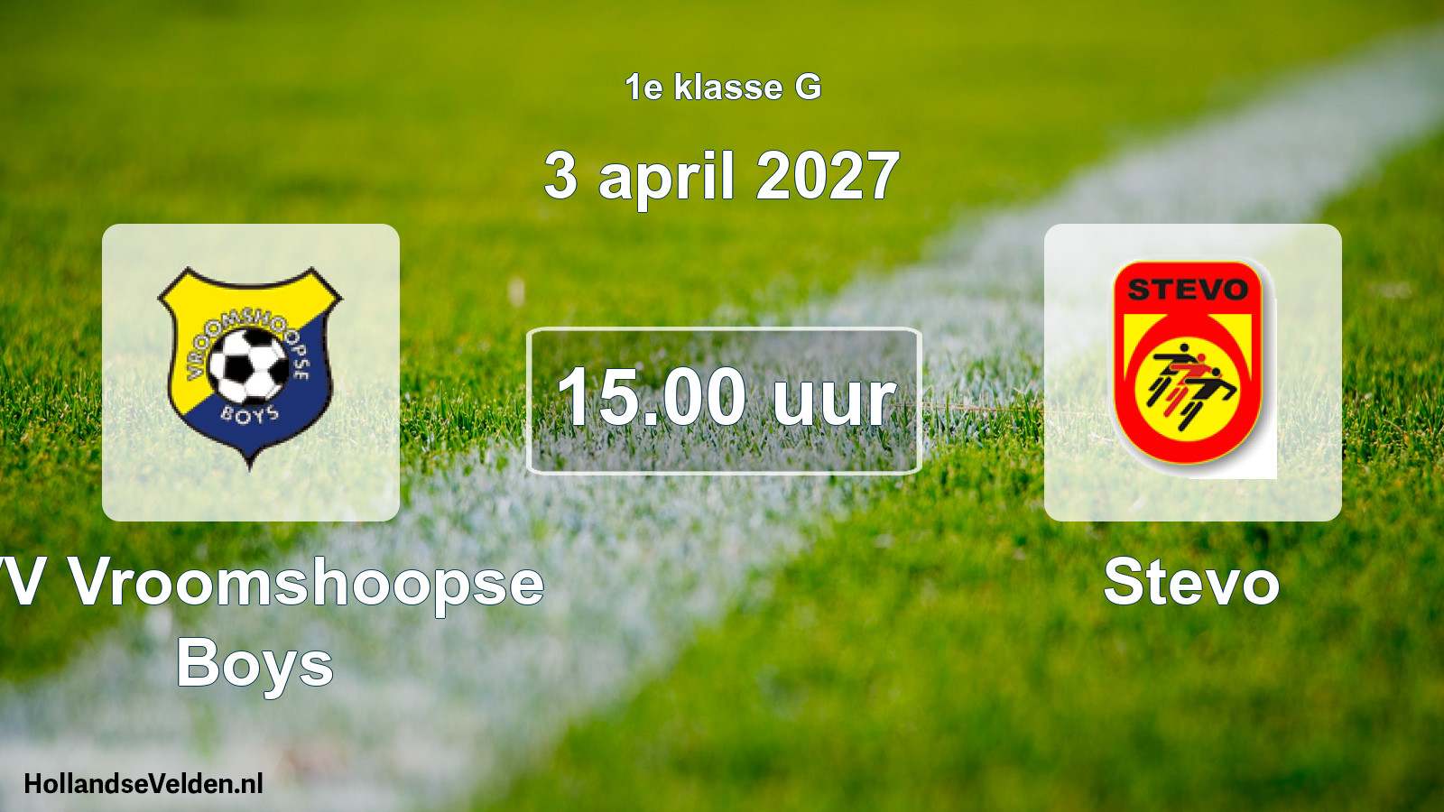 Geplande wedstrijd: VV Vroomshoopse Boys - Stevo (3 april 2027)