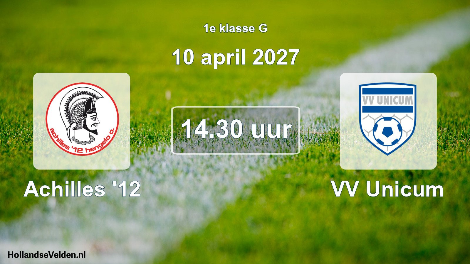Geplande wedstrijd: Achilles '12 - VV Unicum (10 april 2027)