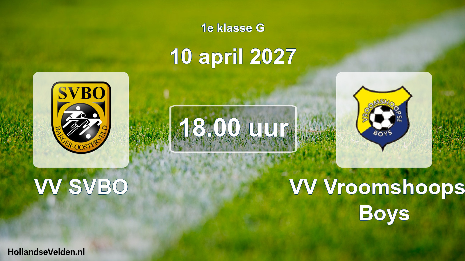 Geplande wedstrijd: VV SVBO - VV Vroomshoopse Boys (10 april 2027)