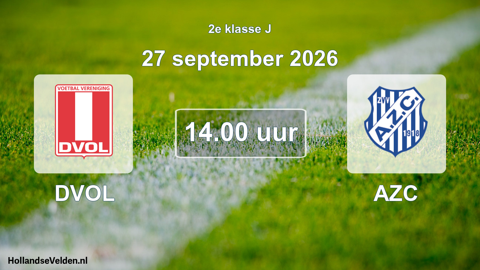 Geplande wedstrijd: DVOL - AZC (27 september 2026)