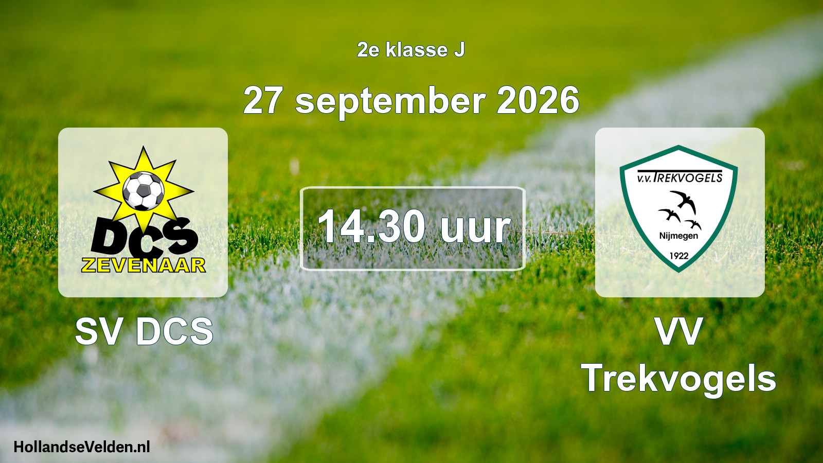 Scheduled Match: SV DCS - VV Trekvogels (27 September 2026)