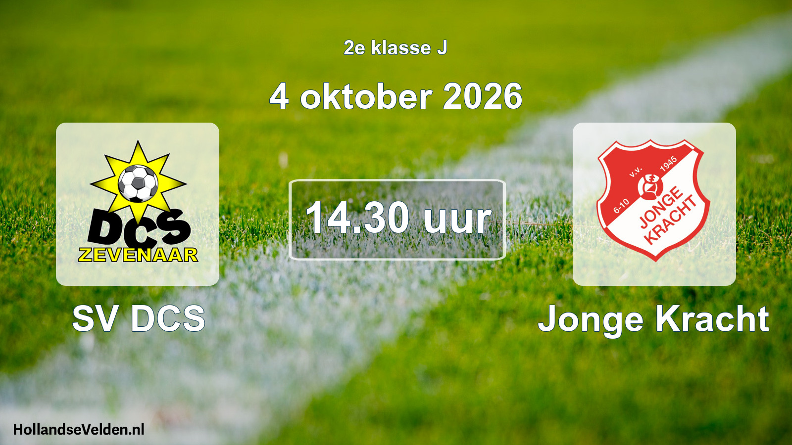 Geplande wedstrijd: SV DCS - Jonge Kracht (4 oktober 2026)