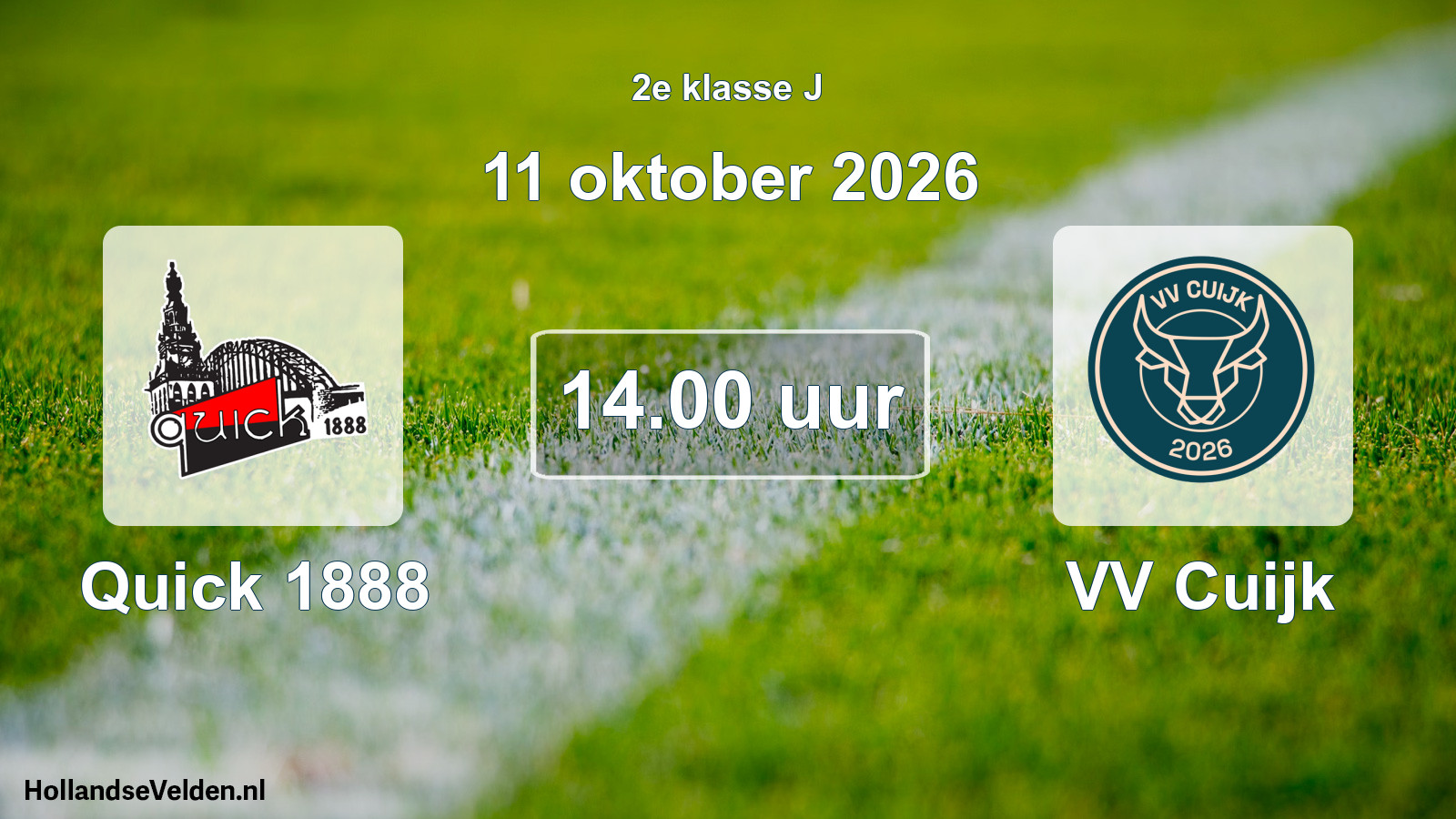 Scheduled Match: Quick 1888 - VV Cuijk (11 October 2026)