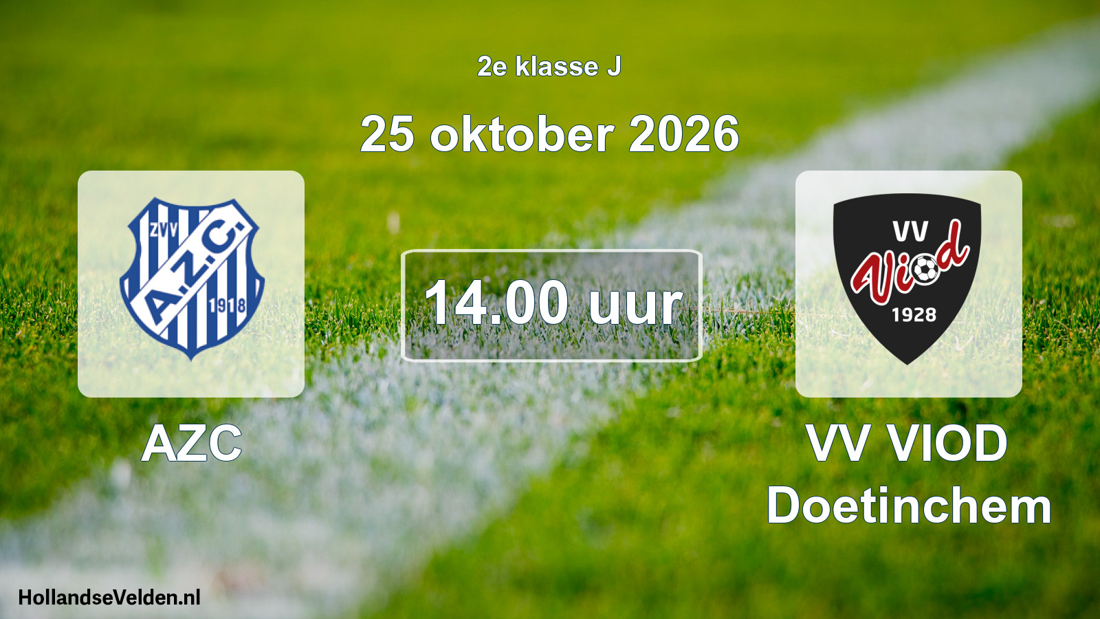 Geplande wedstrijd: AZC - VV VIOD Doetinchem (25 oktober 2026)