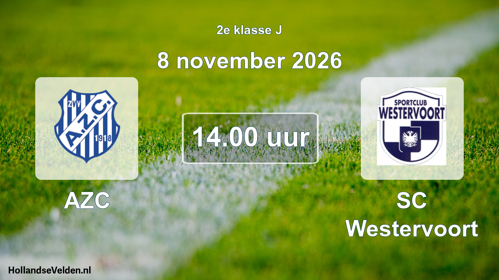 Geplande wedstrijd: AZC - SC Westervoort (8 november 2026)