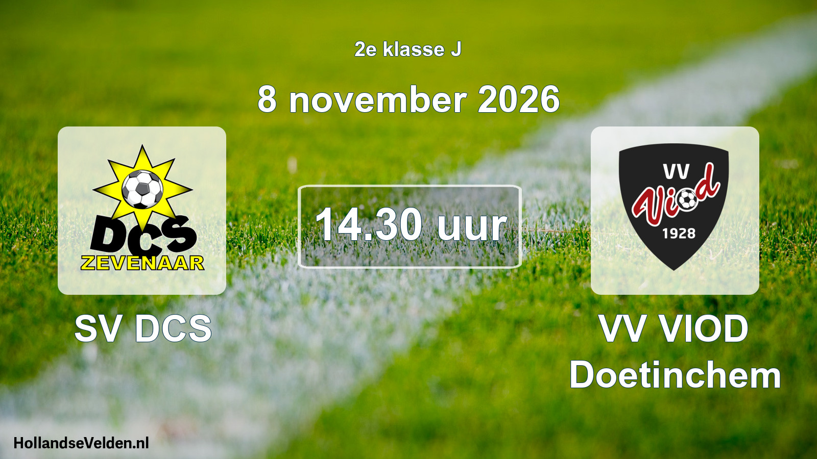 Geplande wedstrijd: SV DCS - VV VIOD Doetinchem (8 november 2026)