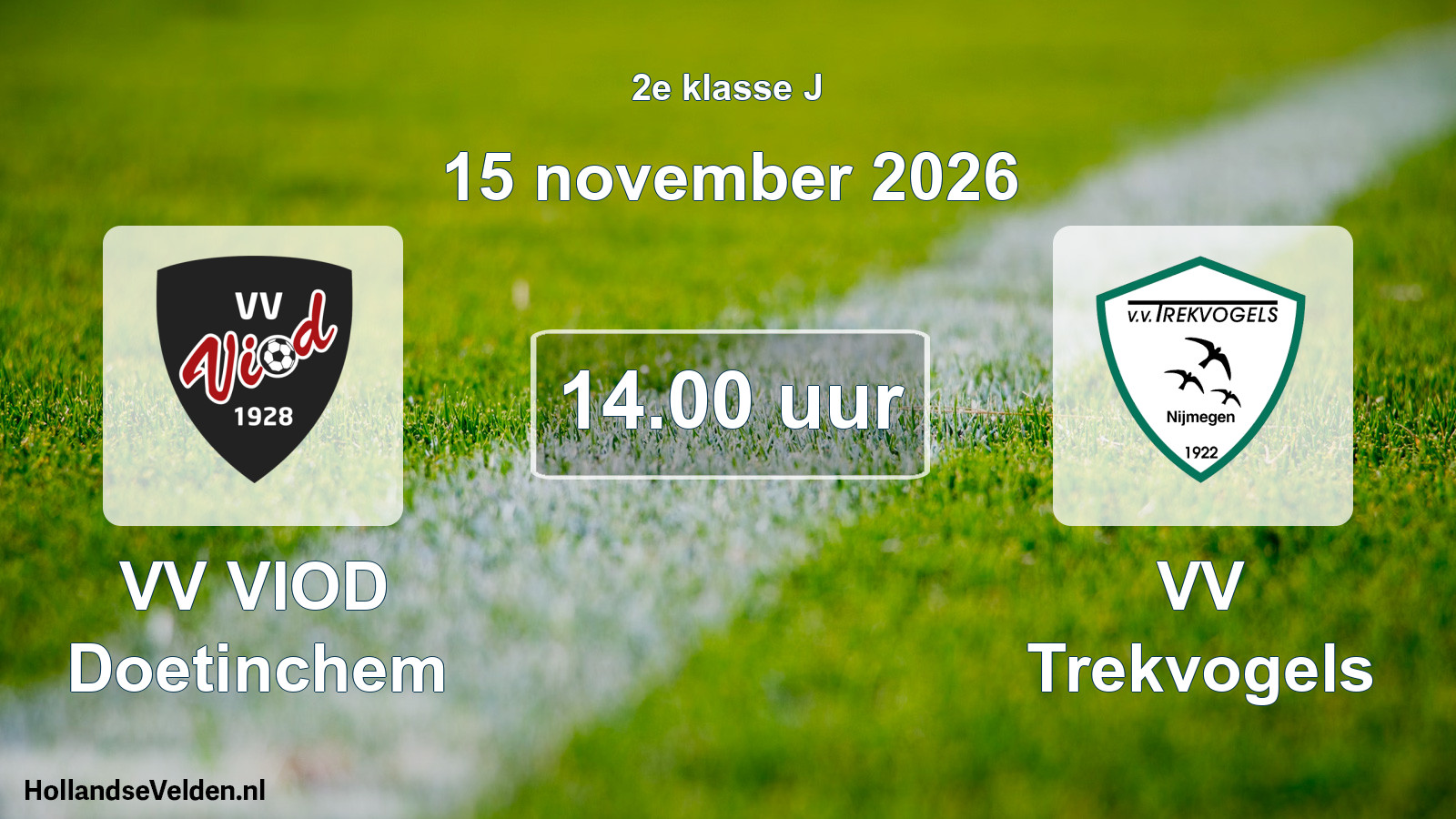 Geplande wedstrijd: VV VIOD Doetinchem - VV Trekvogels (15 november 2026)